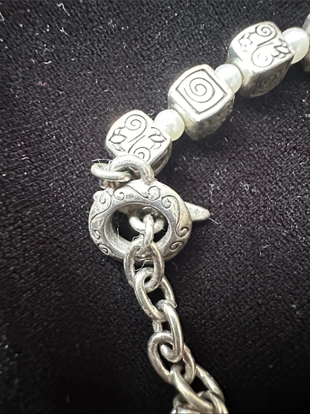 Brighton Essex Bead Bracelet Silver Plated Spiral Cube Bracelet - 2307